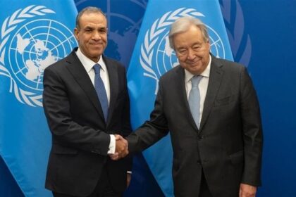 Dr. Badr Abdel Aty, Minister of Foreign Affairs and Immigration with Antonio Guterres