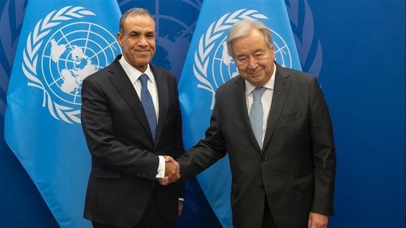 Dr. Badr Abdel Aty, Minister of Foreign Affairs and Immigration with Antonio Guterres