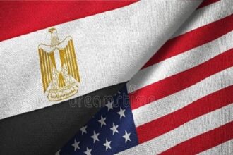 Egypt, America flag
