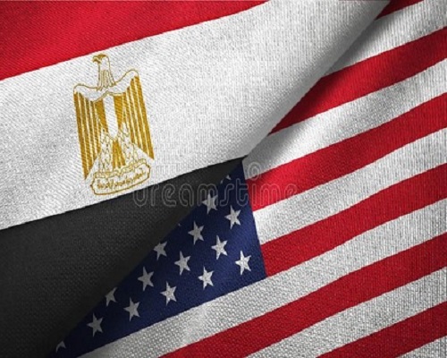 Egypt, America flag