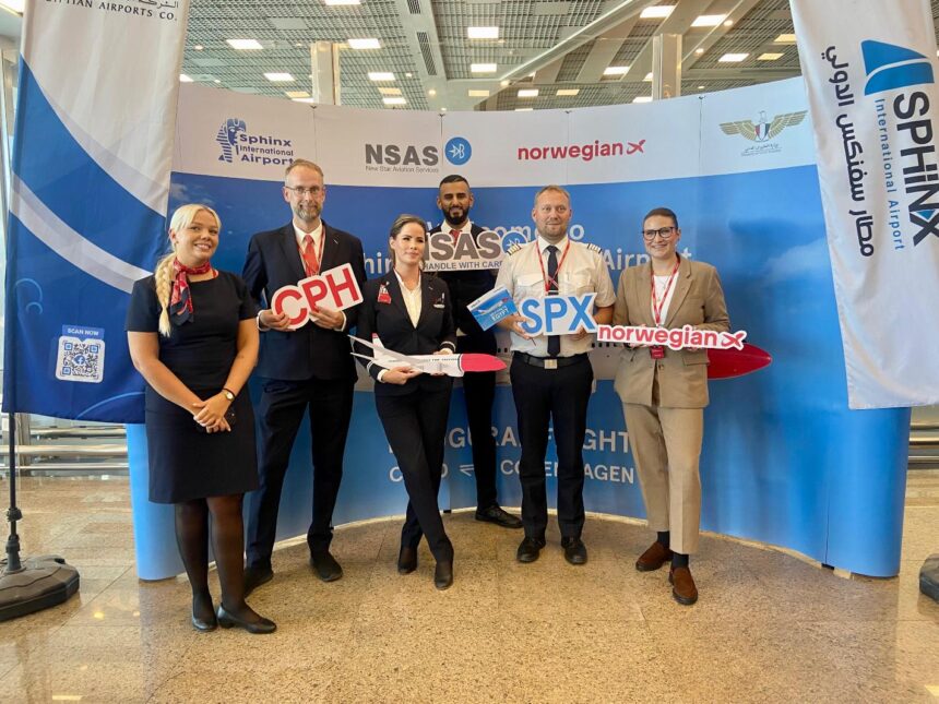 Danish and Norwegian Ambassadors receive first Norwegian Airlines in Sphinx airport