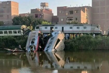 Train accident in Menya