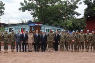 Egyptian Foreign Minister visits the Egyptian battalion in Congo