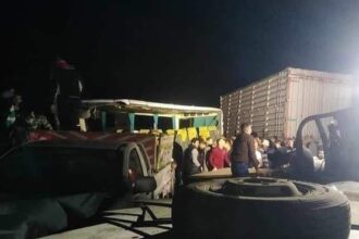 Bus, truck and taxi accident in Egypt