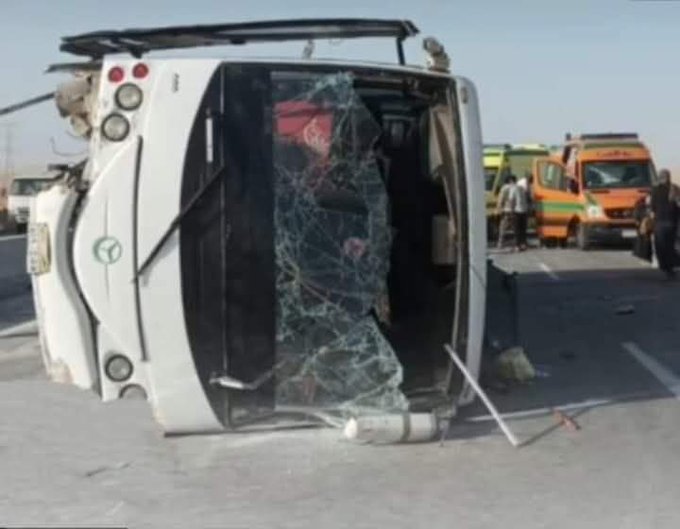Bus overturns Al Galala