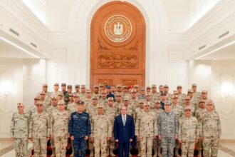 President Sisi with Egyptian army commanders
