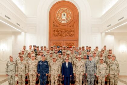 President Sisi with Egyptian army commanders