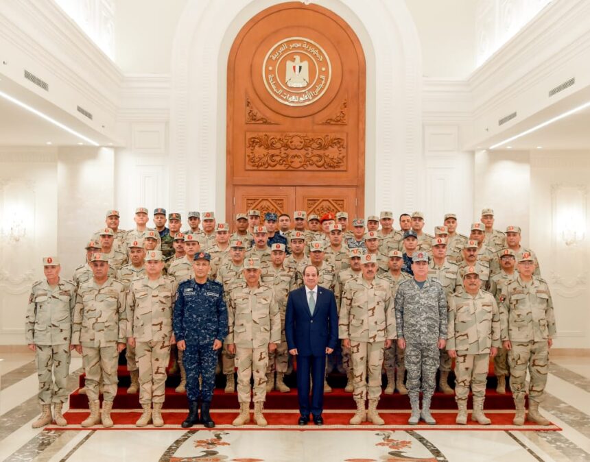 President Sisi with Egyptian army commanders