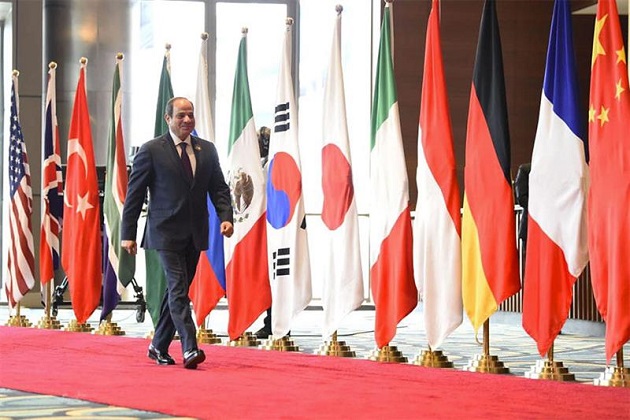 President Sisi arrives in Brazil for the G20 summit