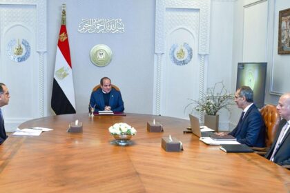 President Sisi meets with PM & Minister of Telecommunications