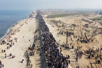 Palestinians heading to North Gaza