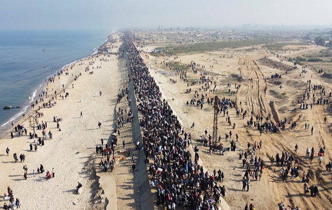 Palestinians heading to North Gaza
