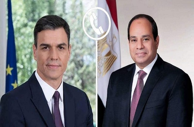 President Sisi call with Spanish Prime Minister