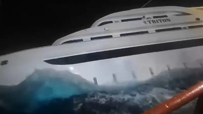Triton yacht sunk