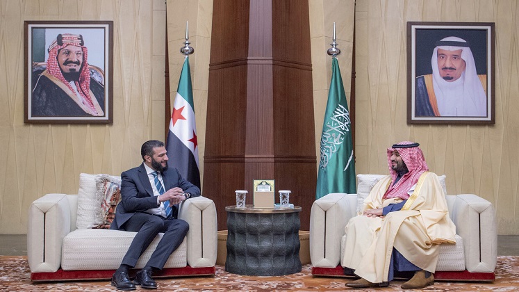 Ahmed Al Sharaa and Crown Prince Mohamed Bin Salman