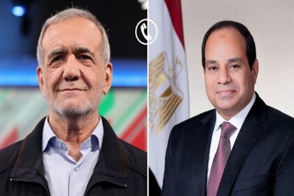 President Sisi and Iranian President Masoud Pezeshkian