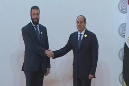 Sisi and sharaa in Cairo