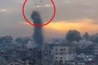 Gaza bodies flying