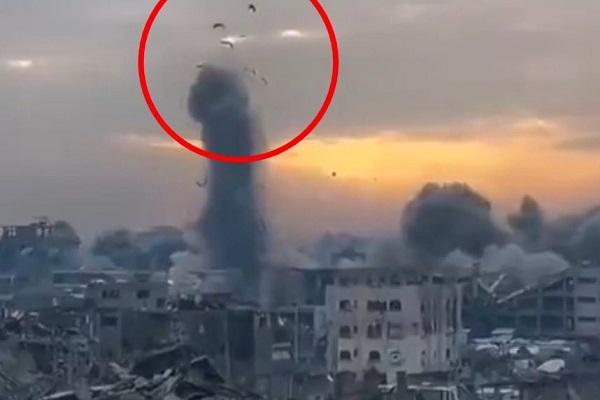 Gaza bodies flying