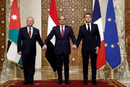 Sisi, Macron, King Abdullah