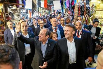 Sisi and Macron Khan El Khalili