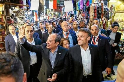 Sisi and Macron Khan El Khalili