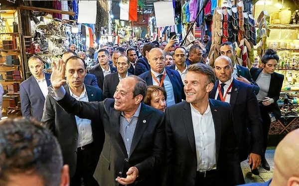 Sisi and Macron Khan El Khalili