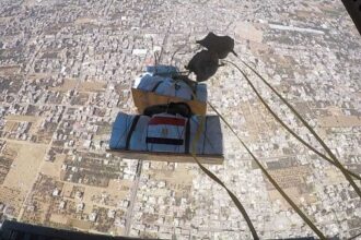 Egypt Airdroping aid Gaza