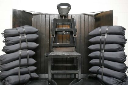 The firing squad execution chamber at the Utah State Prison in Draper