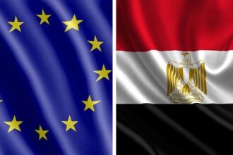 EU Egypt Flags