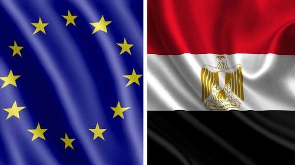 EU Egypt Flags