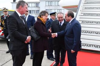 President Sisi arrives in Brussles