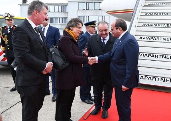 President Sisi arrives in Brussles