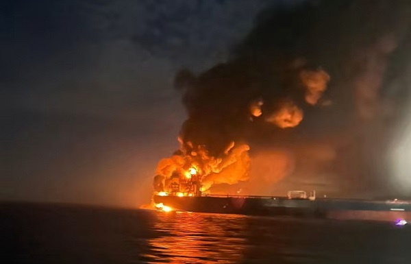 Russian oil tanker hit