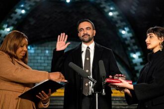 Mamdani taking the oath
