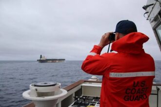 US coast guard observe Russian tanker
