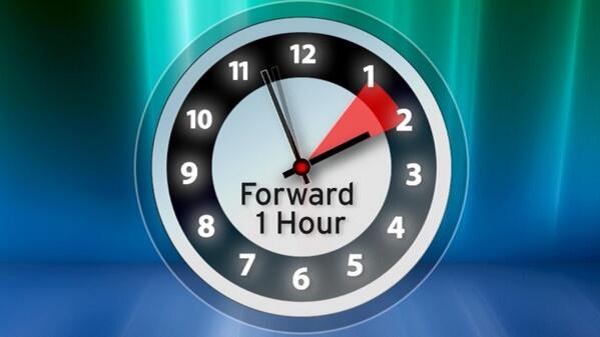Clock time 1 hour forward