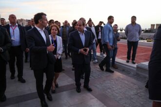 Sisi and Macron on Alex corniche