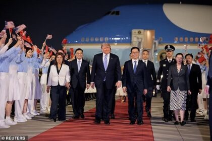Trump arrives in China