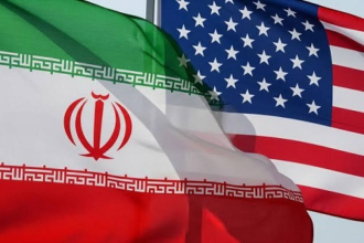 Iran and US flags