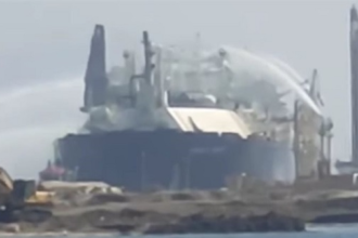 LNG Ship on fire