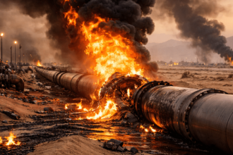 East West pipeline damaged