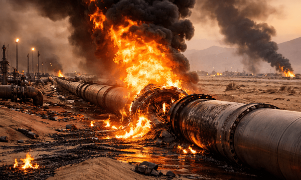 East West pipeline damaged