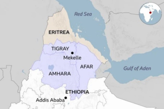 Map Ethiopia and Eritrea